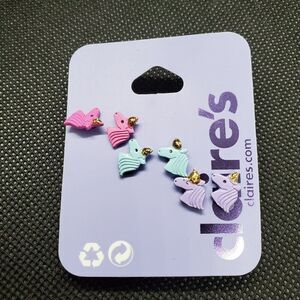 NWT Claire's 3 Pairs of Unicorn Earrings